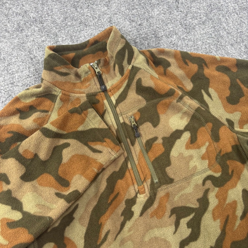 Starter Fleece Pullover Size Medium Camo Long Sleeve Print Quarter Zip Men's